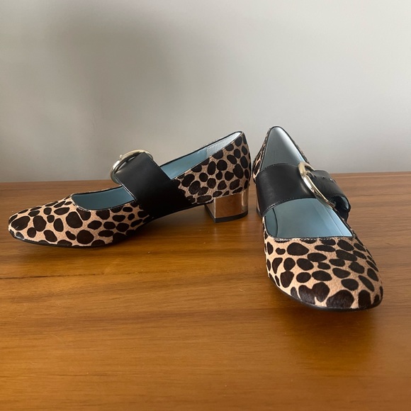NIB Frances Valentine Katy Haircalf Cheetah Maryjanes Size 8.5 - Picture 15 of 15